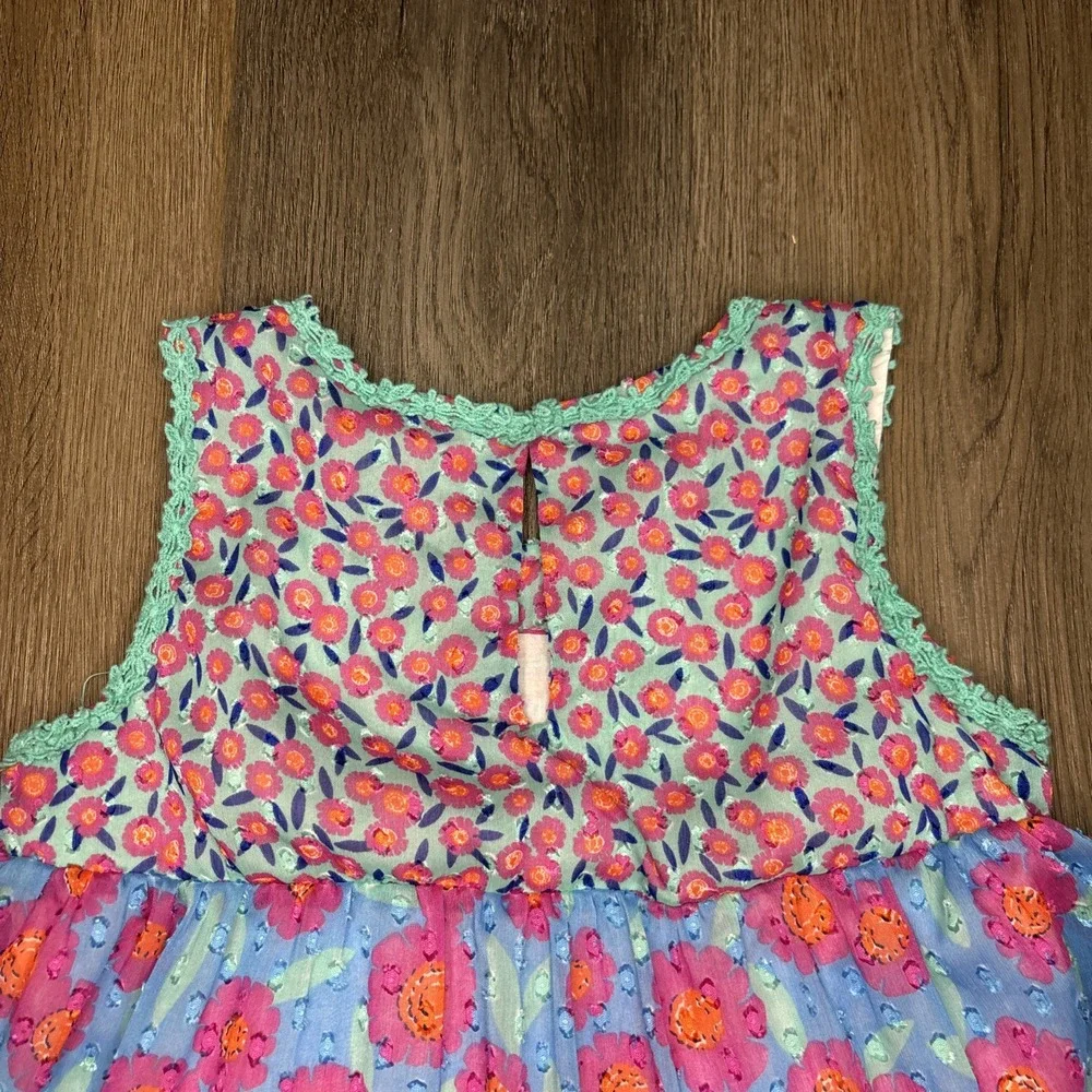 Kate Spade Dress Girl's Size 10 Floral Chiffon Trapeze Tiered Fully Lined Easter